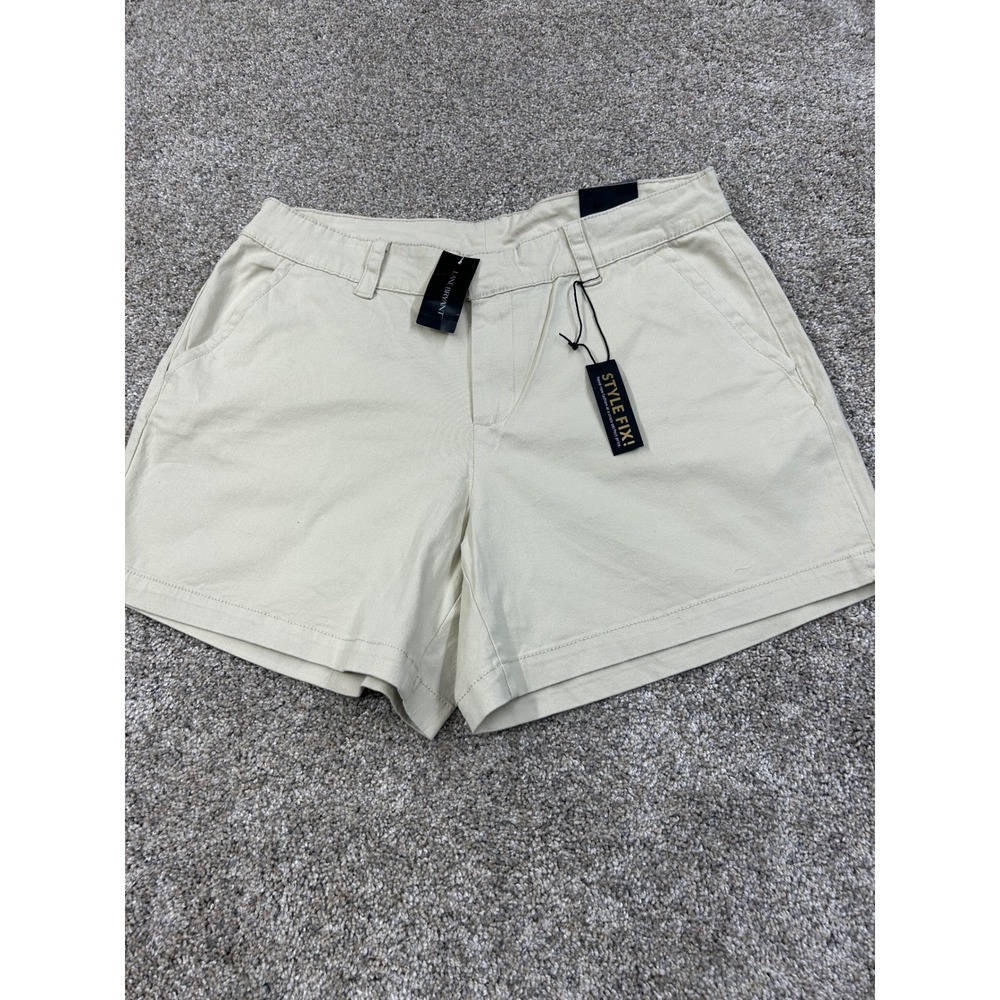 Lane Bryant Style Fix‎ Beige Khaki Chino Shorts Size 16 Mid Rise #0569